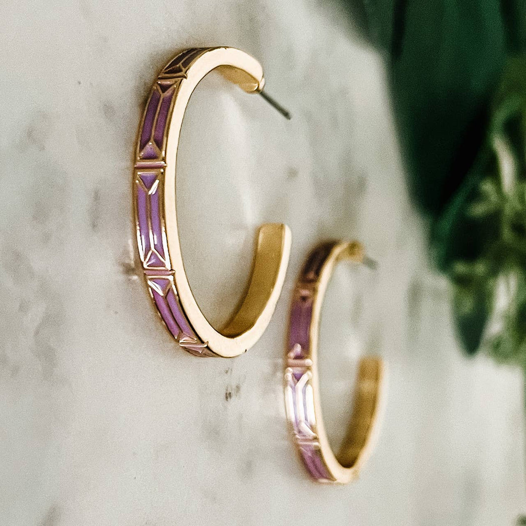 Gold Purple Hoops