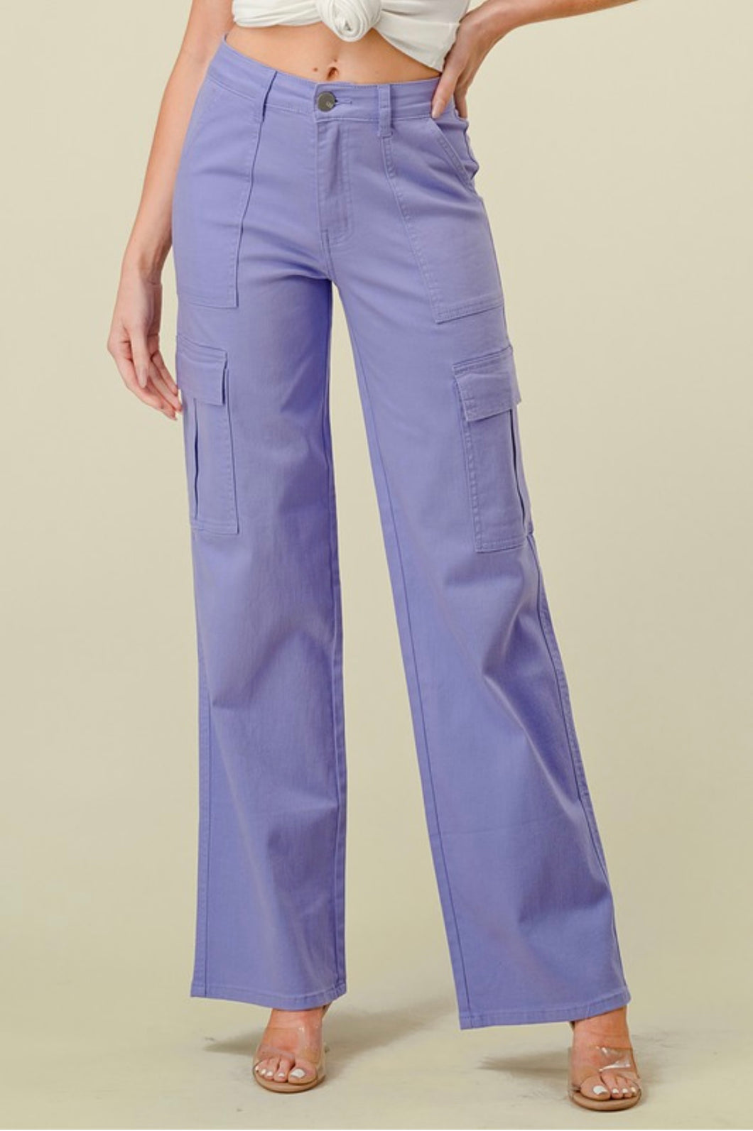 Super Strech Purple Cargo Jeans