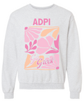 G-7: Pink and Orange Flower Greek Crew - Customizable