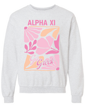 Load image into Gallery viewer, G-7: Pink and Orange Flower Greek Crew - Customizable
