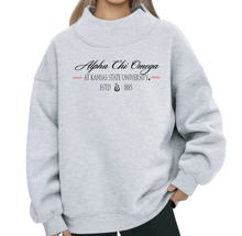 Load image into Gallery viewer, G-11: K-State Reverse Mock Neck Sorority Crew - Customizable
