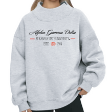 Load image into Gallery viewer, G-11: K-State Reverse Mock Neck Sorority Crew - Customizable
