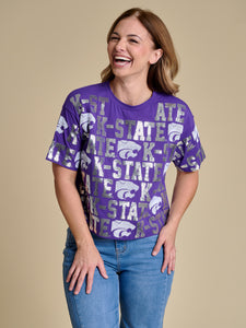 K-State Powercat Sequin Purple Top