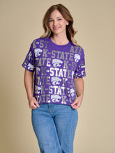 Load image into Gallery viewer, K-State Powercat Sequin Purple Top
