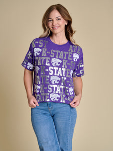 K-State Powercat Sequin Purple Top