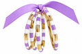 Lavender Stripe Bangle Bracelet