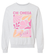G-7: Pink and Orange Flower Greek Crew - Customizable