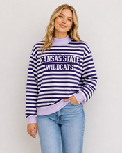 Load image into Gallery viewer, Kansas State Striped Mock Neck Pullover
