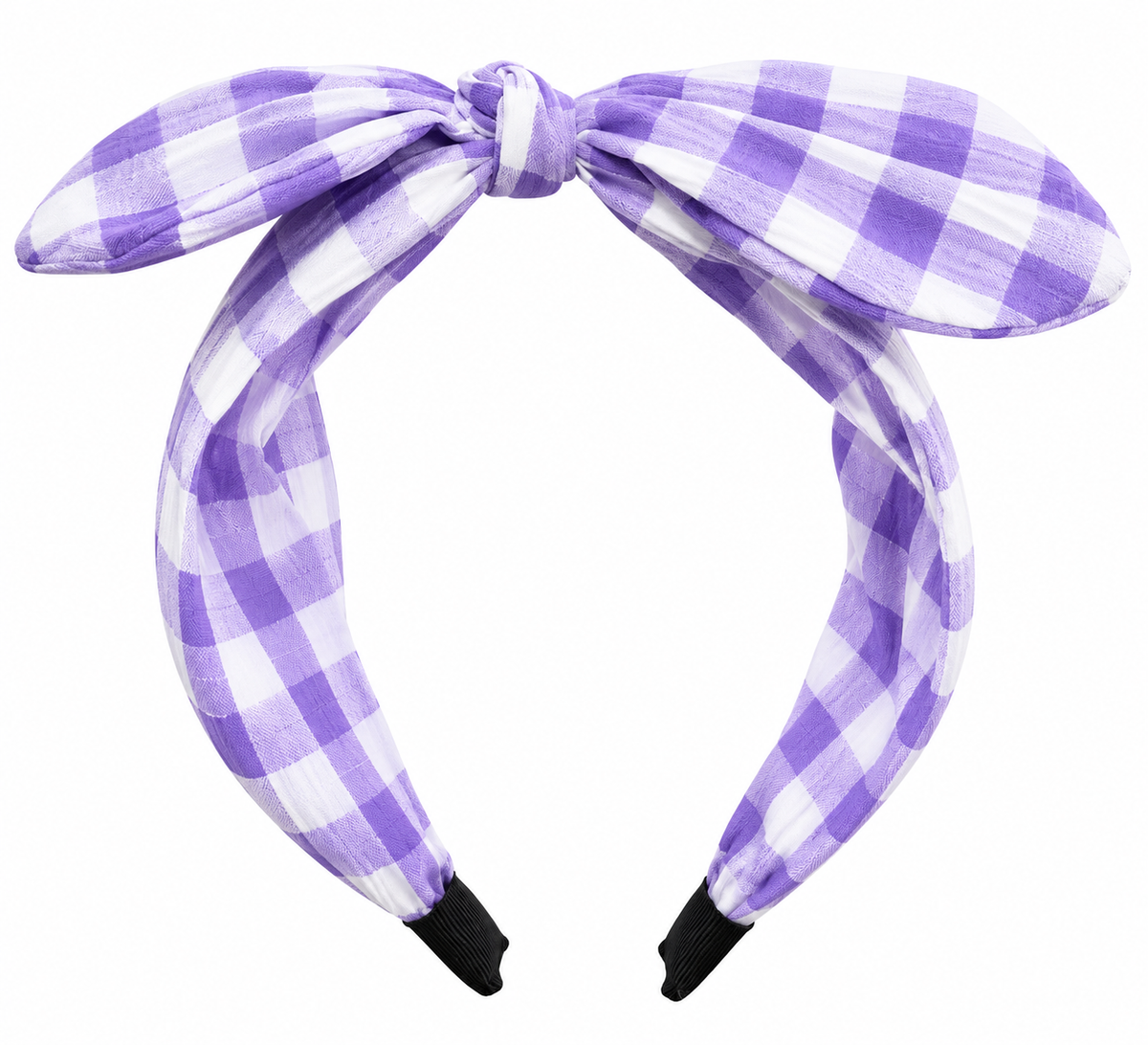 Gingham Head Band Lavender