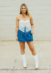 White Lace Tube Top