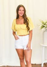 Load image into Gallery viewer, Yellow Lace-Up Top
