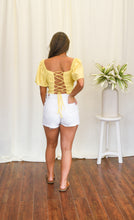 Load image into Gallery viewer, Yellow Lace-Up Top
