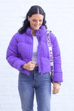 Load image into Gallery viewer, Purple Corduroy Puffer Jacket
