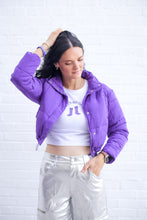 Load image into Gallery viewer, Purple Puffer Jacket W/ Snap Clousure
