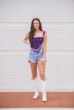 Load image into Gallery viewer, Vintage Ratty Cat Saturday Tie Scarf - Purple
