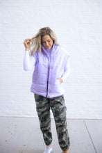 Load image into Gallery viewer, Oversized Puffer Vest Lavender
