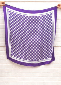 KSU Gingham Saturday Tie Scarf - Purple