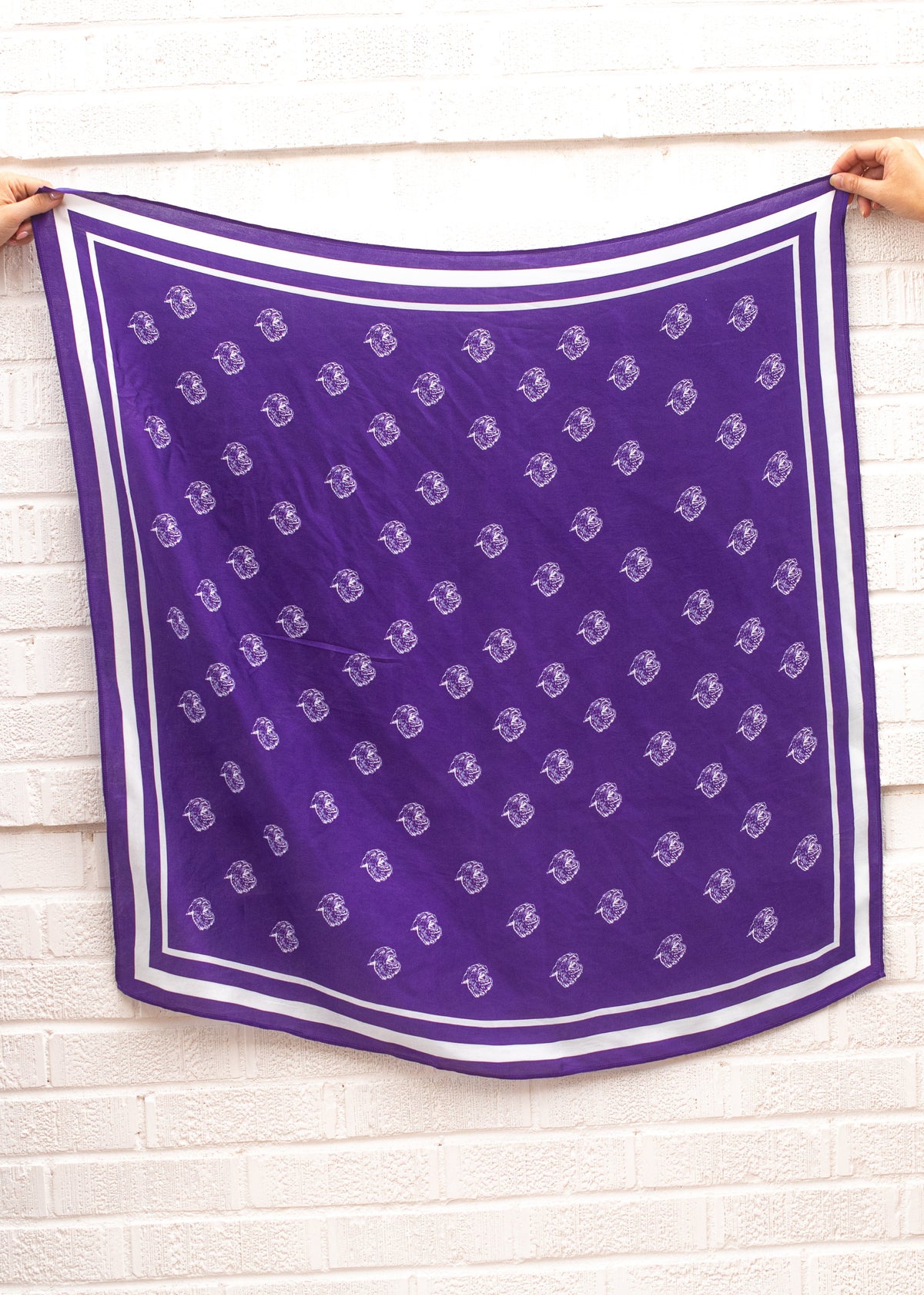 Vintage Ratty Cat Saturday Tie Scarf - Purple