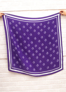 Vintage Ratty Cat Saturday Tie Scarf - Purple