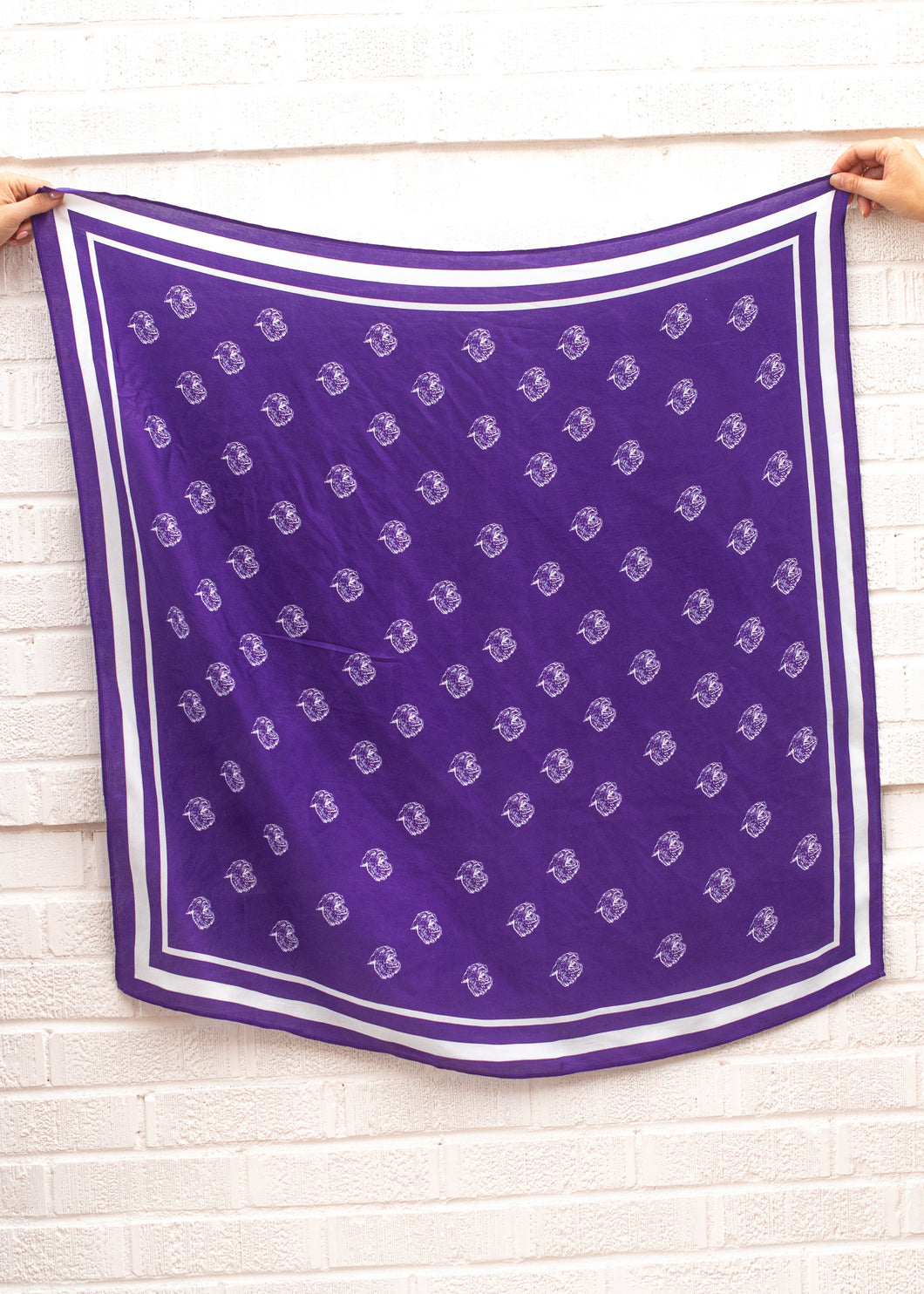 Vintage Ratty Cat Saturday Tie Scarf - Purple