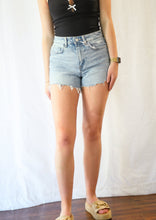 Load image into Gallery viewer, High Rise Raw Distressed Hem Shorts
