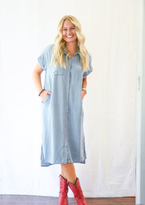 Light Denim Midi Dress