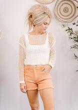 Load image into Gallery viewer, Shoulder Crochet Crop Top - Ivory
