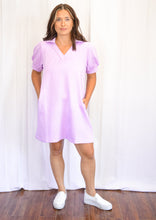 Load image into Gallery viewer, Lavender Textured Open Collard Dress
