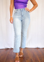 Load image into Gallery viewer, Mid-Rise Rhinestone and Jewel Jeans
