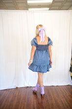 Load image into Gallery viewer, Denim Side Bow Tie Dress
