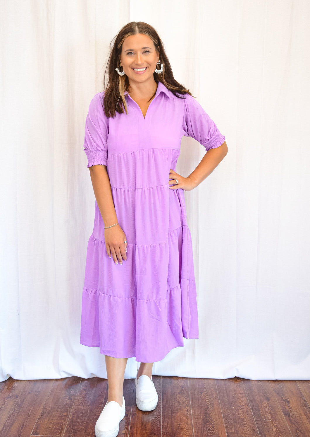 Beautiful Lavender Tiered Dress