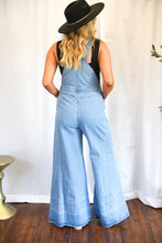 Load image into Gallery viewer, Washed Distressed Denim Overalls
