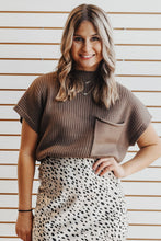 Load image into Gallery viewer, Funnel Neck Knit Mocha Top
