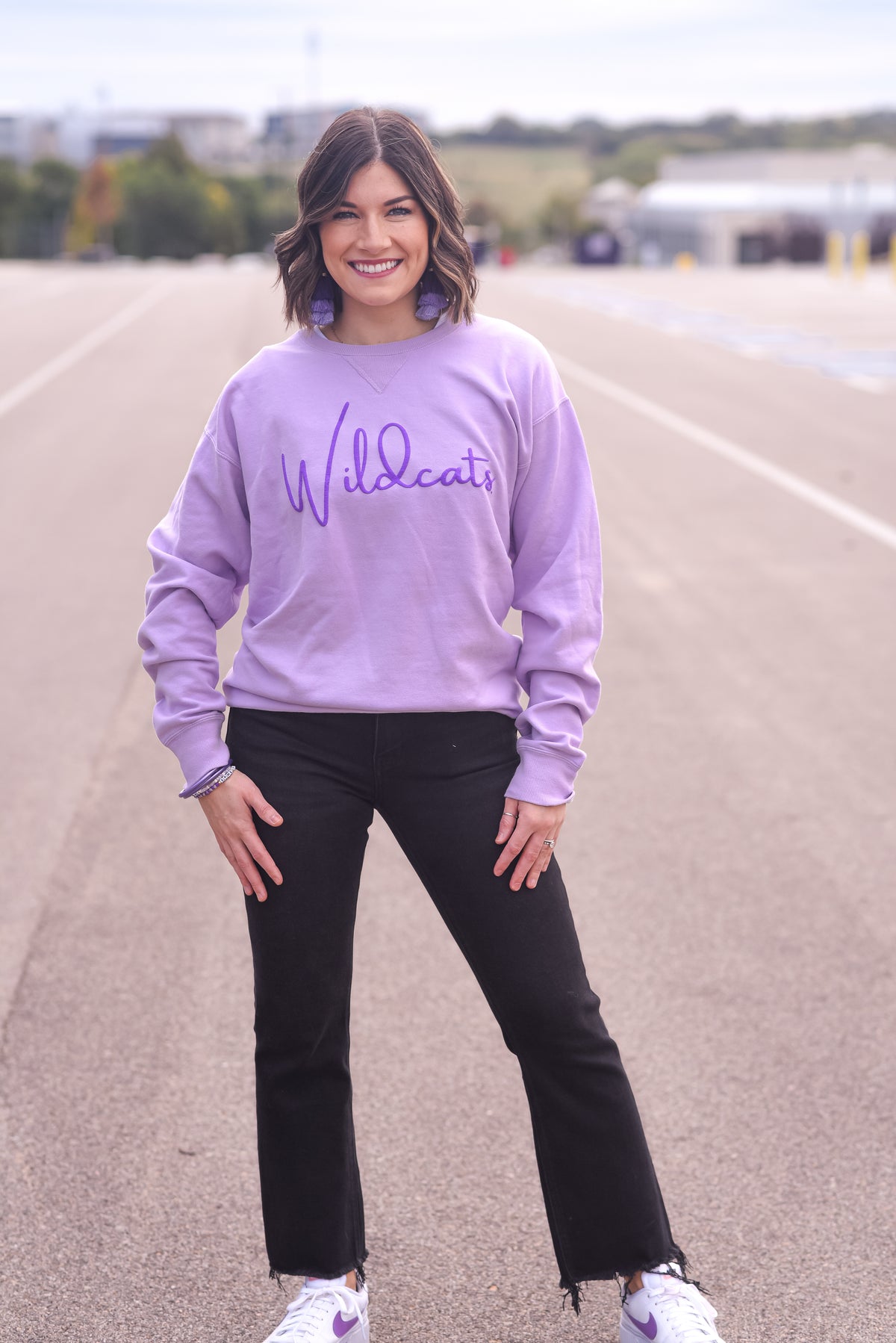 Lavender Wildcats Puff Ink Crew