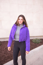 Load image into Gallery viewer, Purple Puffer Jacket W/ Snap Clousure
