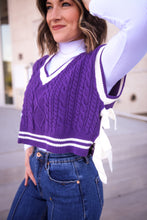 Load image into Gallery viewer, Varsity Bow Sweater Vest
