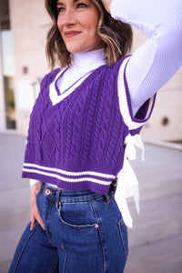 Varsity Bow Sweater Vest