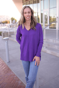 Purple Relaxed Fit Sweater