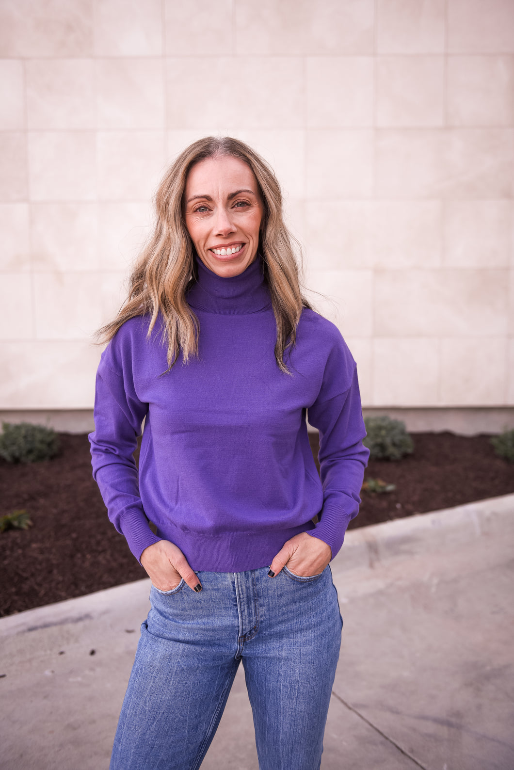 Purple Turtleneck Sweater