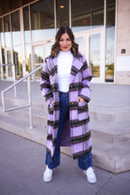 Load image into Gallery viewer, Purple Plaid Long Coat
