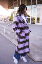 Load image into Gallery viewer, Purple Plaid Long Coat
