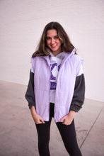 Load image into Gallery viewer, Oversized Puffer Vest Lavender
