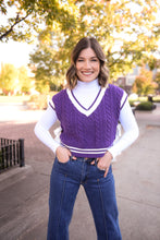 Load image into Gallery viewer, Varsity Bow Sweater Vest
