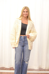 Chunky Cream Knit Cardigan