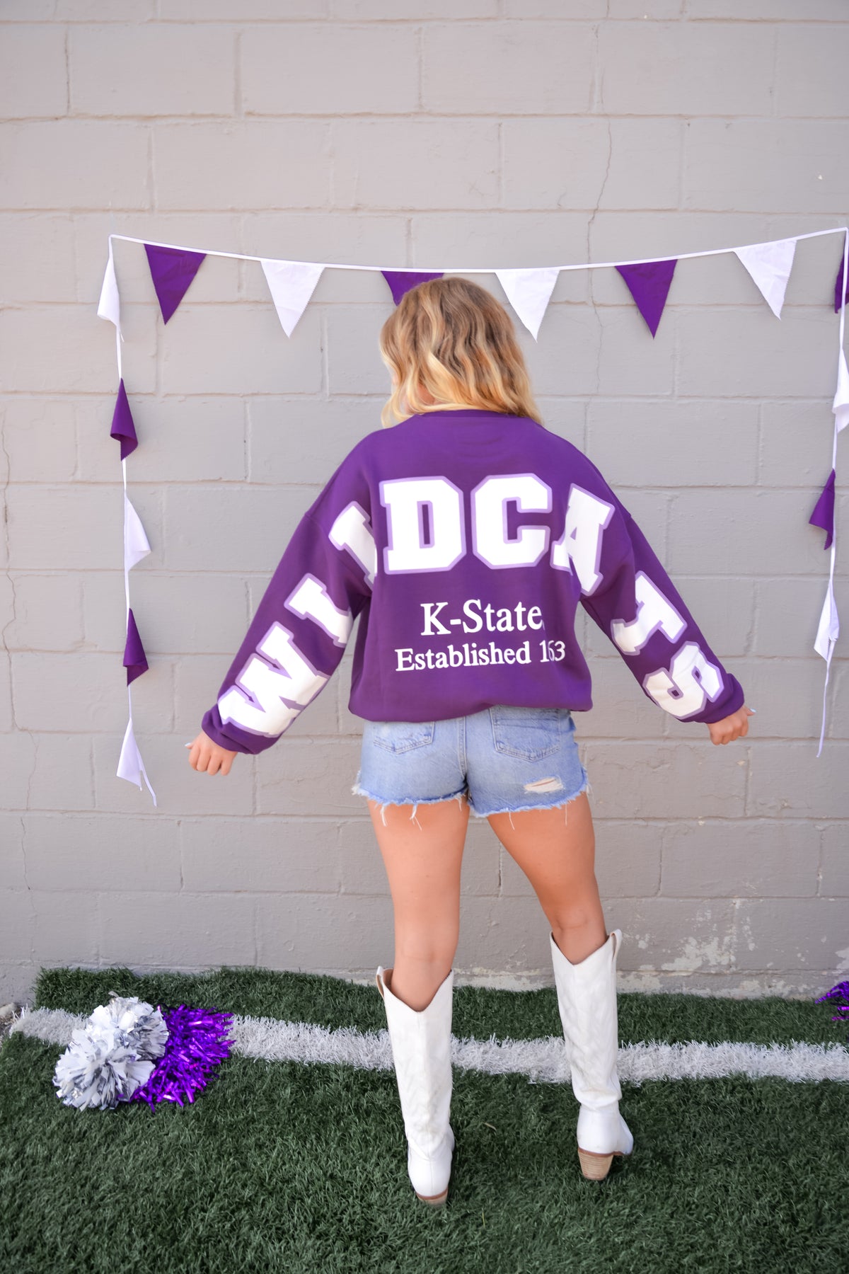 Purple Wildcats Reversed Crew