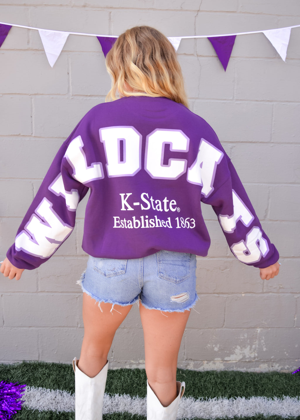 Purple Wildcats Reversed Crew