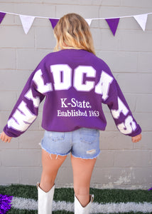 Purple Wildcats Reversed Crew