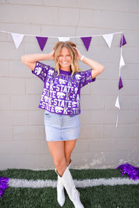 K-State Powercat Sequin Purple Top