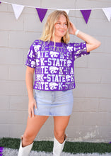 Load image into Gallery viewer, K-State Powercat Sequin Purple Top
