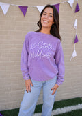 K-State Purple Corded Oversized Sweater